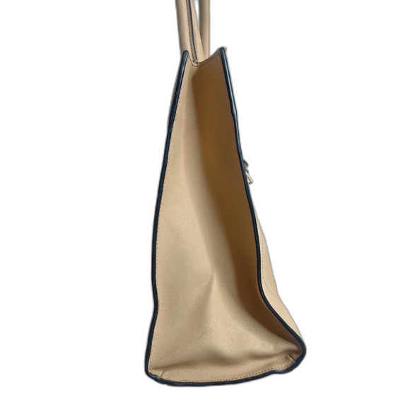 Rebecca Minkoff MAB M.A.B Tote Tan Leather Structured Shoulder Bag Work Purse - Picture 3 of 13